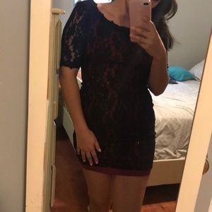 Black and red lacey dress